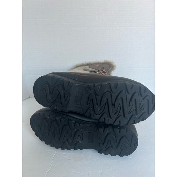KHOMBU North Star Snow Waterproof Winter Faux Fur Brown Black Mid Calf Boots 9 - Picture 8 of 13
